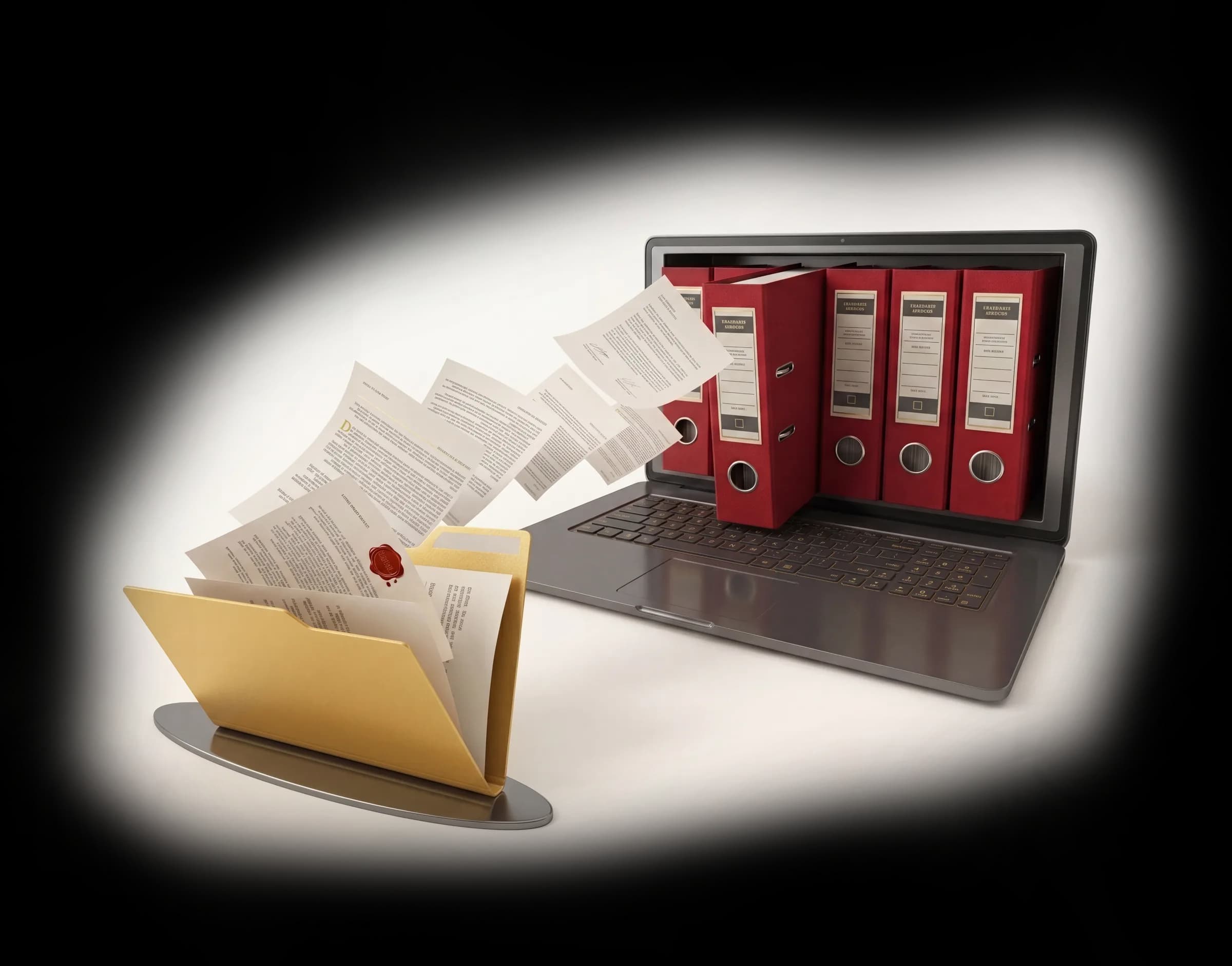Digital infrastructure organizing business documents into connected systems