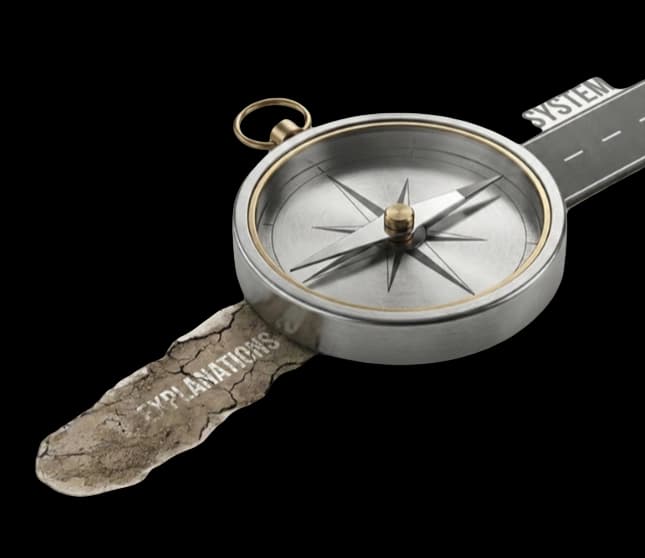 Compass showing choice between SYSTEM and EXPLANATIONS paths